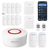 GRSICO Wireless Home Alarm System 15-Piece Kit, WiFi Alarm System for Home Security with Phone APP Alert (Alarm Siren, Keypad, Remote, Motion, and Door Sensors) for Home, Apartment, Work with Alexa