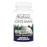 Host Defense Mushrooms Lion's Mane - Brain Health Support Supplement - Mushroom Supplement to Support Focus & Memory Function - Immune & Nervous System Support Supplement - 60 Capsules (30 Servings)*