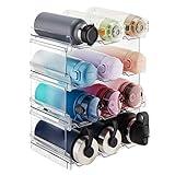 Lifewit Water Bottle Organizer, Stackable Kitchen Pantry Organization and Storage, 12-Bottle Plastic Holder, Countertop 4Pack, Modern Design