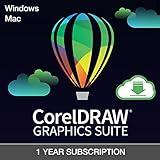 CorelDRAW Graphics Suite | 1 Year Subscription | Graphic Design Software for Professionals | Vector Illustration, Layout, and Image Editing [PC/Mac Download]