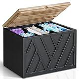 Tampon Holder for Bathroom Decor, Feminine Product Organizer with Lid, Shark Week Tampon Storage, Wood Pad and Tampon Organizer for Toilet Organizer, Bathroom Accessories Box for Girl Stuff