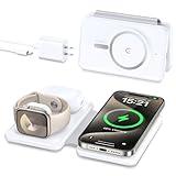 Magnetic Wireless Charger for iPhone: 3 in 1 Travel Charging Station for Apple Devices for iPhone 16 15 14 13 12 Pro Max Plus - Foldable Charging Pad for Apple Watch Series & Airpods 3 2 Pro