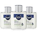 Nivea Men Sensitive Post Shave Balm with Vitamin E, Chamomile and Witch Hazel Extracts, 3 Pack of 3.3 Fl Oz Bottles