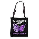 We Wear Purple Butterfly Elder Abuse Awareness Support Women Tote Bag