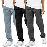 Ultra Performance 3 Pack Mens Athletic Open Bottom Sweatpants Active Track Pants Casual Tricot Wide Leg Sweat Pants for Men