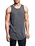 Victorious Solid Color Long Length Curved Hem Tank Top TT47 - Charcoal - 5X-Large - G14B