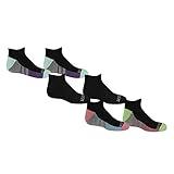 Fruit of the Loom Girl's Little Everyday Active Cushioned No Show Sock-6 Pair Pack, Black Assorted, 10.5-4 (Medium)