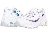 Skechers Women's D'Lites Summer Fiesta Sneaker, White Multi, 8 M US