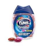 TUMS Chewy Bites Antacid Tablets for Chewable Heartburn Relief and Acid Indigestion Relief, Assorted Berries - 60 Count