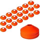 20Pcs Pro Disc Cones Training Cones Agility Soccer Cones with Carry Bag for Training Soccer Football Basketball Kids and Other Sports and Games (Orange Thickened Version 24g)