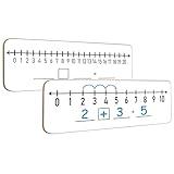 SCRIBBLEDO Dry Erase Number Line Board 4”x12” Inch Lapboard Double Sided White Board Featuring 0-10 Number Line On One Side 0-20 On The Other for Students Desk Whiteboard Math Manipulatives