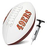 Franklin Sports NFL San Francisco 49ers Autograph Football - Official Size White Panel Souvenir Football for Autographs + Signatures - NFL Team Fan Shop Memorabilia Football for Display