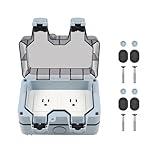 ZUYIYI Outdoor Power Outlet, Waterproof Weatherproof IP66 US Electrical Outlet Box, 15A 110-250V Outdoor Plug Socket, Lockable Socket with Clear Cover for Garden Outdoor Indoor (Double Plug Socket)