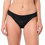 Warner's Women's No Pinching No Problems Dig-Free Comfort Waist with Lace Microfiber Bikini 5509, Black