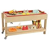 Wood Designs Sand and Water Sensory Play Table, Drainable Plastic Tub with Lid, Sturdy Birch Plywood Built for Kids, Daycare, Classroom 46" W x 17" D