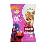 Earth's Best Organic Kids Snacks, Sesame Street Toddler Snacks, Organic PB&J Bites for Toddlers 2 Years and Older, Peanut Butter and Strawberry Flavored with Other Natural Flavors, 3.17oz (Pack of 6)