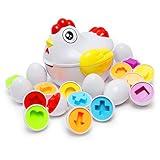 J-hong Matching Easter Eggs 12 PCS Educational Preschool Game, Color and Shape Recognition Skills, Learning Toy Gift for Toddler 1 2 3 Year Old