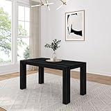 Plank+Beam 60 Inch Dining Table, Solid Wood Kitchen Table, Large Wooden Rectangular Dinner Table for Dining Room, Home Office, Living Room Furniture, Easy Assembly, Black Wirebrush