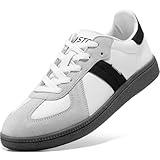 STQ Orthopedic Retro Sneakers Women Fashion Tennis Skate Shoes, Classic White Black, 9.5 US