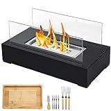 Tabletop Fire Pit with Smores Maker Kit Portable Indoor/Outdoor Mini Small Fireplace Table Top Decor Home Patio Gifts for Women Mom Her Wedding Housewarming Christmas Birthday White Elephant Gift