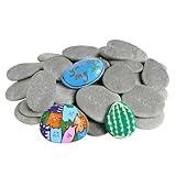 Simetufy 15 Pcs Rocks for Painting, River Rocks to Paint, 2"-3" Flat Painting Rocks, Smooth Rocks for Crafts, Natural Stones for DIY, Kindness Rocks Garden Decoration