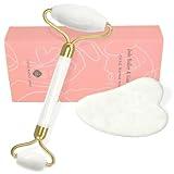 YLTNEUQER Gua Sha Facial Massage Tool & Jade Roller Set, Facial Massager for Face, Neck, Back, Arms, Legs, Eye