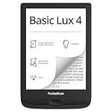 PocketBook Basic Lux 4 E-Book Reader | 6ʺ Glare-Free & Eye-Friendly E-Ink Technology | Compact & Lightweight E-Reader | Frontlight | Touchscreen | Wi-Fi | Dictionaries | Micro-SD Slot