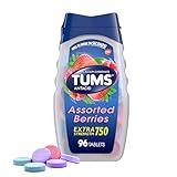 TUMS Extra Strength Assorted Berries Antacid Tablets for Heartburn Relief, 96 count