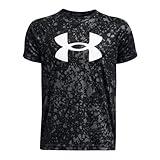 Under Armour Boys Tech Big Logo Printed Short-Sleeve T-Shirt, (009) Black / / White, X-Small