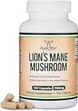 Lions Mane Supplement Mushroom Capsules (Two Month Supply - 120 Count) Lions Mane Mushroom for Brain Support and Immune Health (Third Party Tested, Grown and Encapsulated in The USA) by Double Wood