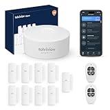 tolviviov Home Alarm System(2nd Gen), 12 Pieces Smart Home Alarm Security System DIY No Monthly Fee, Phone Alert, Alarm Siren, Door/Window Sensors, Remotes, Work with Alexa, for House Apartment Office