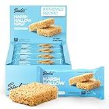 New Improved Recipe - Sinless Snacks Marsh Mallow Krisp - Perfect Keto Snacks - Delicious Gluten Free Low Carb Snacks - Marshmallow Keto Cereal Bars – Soft & Chewy Low Sugar Snack – Less Than 1g Sugar - 10g Protein - 2g Net-Carbs –8 Count