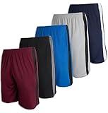 Real Essentials Mens Mesh Shorts Active Wear Athletic Short Men Basketball Pockets Workout Gym Soccer Running Summer Fitness Quick Dry Casual Clothes Sport Training Hiking, Set 15,M,Pack of 5