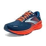 Brooks Men's Adrenaline GTS 22 Supportive Running Shoe - Blue/Light Blue/Orange - 11.5 Medium