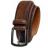 KEMISANT Men Belt-Genuine Leather Belt for Men Dress Casual Golf Jeans 1 3/8"(Deep Brown,34"-36" Waist Adjustable)