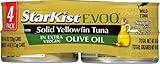 StarKist E.V.O.O. Solid Yellowfin Tuna in Extra Virgin Olive Oil, 4.5 oz (4 Pack) Canned Tuna Fish, Wild Caught, Gluten Free, Ready to Eat, Perfect for Salads, Keto Meals and Snacks