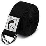 Slim Panda Yoga Strap for Stretching, (10+ Colors,6 Feet/8 Feet) Yoga Bands with Adjustable D-Ring Buckle, Cotton Yoga Belt for Fitness, Yoga, Pilates, Physical Therapy, Improve Flexibility