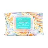 Pacifica Beauty Glowing Glycolic Acid, Orange & Vanilla Makeup Remover Wipes, Designed To Create Glowing Skin, Vegan & Cruelty-Free, 30 Wipes