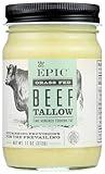 EPIC Beef Tallow, Grass-Fed, Keto Friendly, Whole30, 11oz Jar