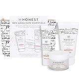 The Honest Company New Mama Care Essentials Gift Set | Hospital Bag Must Haves | Travel Size Nip Balm (0.5 oz), Glow On Body Cream (1 oz), Gotta Glow Face Wash (1.75 fl oz), Reusable Pouch