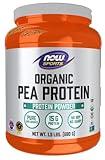 NOW Foods Sports Nutrition, Certified Organic Pea Protein 15 Grams, Unflavored Powder, 1.5-Pound