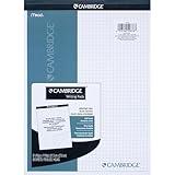 Cambridge Notebook, 8-1/2" x 11", 80 Sheets, Quad Ruled, Stiff-Back Planning Pad, Writing Pad, Bookbound (59878)