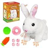 Bilinott Bunny Toys for Kids, Realistic Rabbit Toys with Jumping Action, Wiggling Ears, Twitching Mouth and Nose, Ideal Easter Gifts for Toddlers Kids Aged 3 4 5 6 Years Old