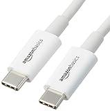 Amazon Basics USB-C to USB-C Fast Charging Cable, 480Mbps Speed, USB-IF Certified, for Apple iPhone 15, iPad, Samsung Galaxy, Tablets, Laptops, 9 Foot, White