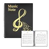 MUDOR Sheet Music Folder for Sheet Music Page 8.5X 11 Inches, Sheet Music Holder Allow Annotations, Eliminate Glare, 60 Pages Spiral Sheet Music Binder Organizer, Sheet Music Storage