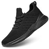 Kapsen Mens Walking Shoes Men Casual Breathable Running Shoes Athletic Sneakers Gym Tennis Slip On Comfortable Lightweight Sport Shoes All Black