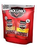 Jack Link's Beef Jerky Variety - Includes Original and Teriyaki Flavors, On the Go Snacks, 13g of Protein Per Serving, 9 Count of 1.25 Oz Bags (Pack of 1)