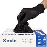 Keoely Nitrile Disposable Gloves Pack of 100, Latex Free Safety Working Gloves for Food Handle or Industrial Use(Medium)