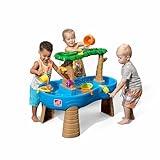 Step2 Tropical Rainforest Water Table, Kids Water and Sand Activity Sensory Playset, Summer Outdoor Toys, 13 Piece Toy Accessories, For Toddles 1.5+ Years Old, Blue & Brown