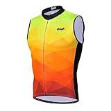 Uriah Men's Cycling Vest Reflective with Rear Zippered Bag Fluorescence Yellow Size L